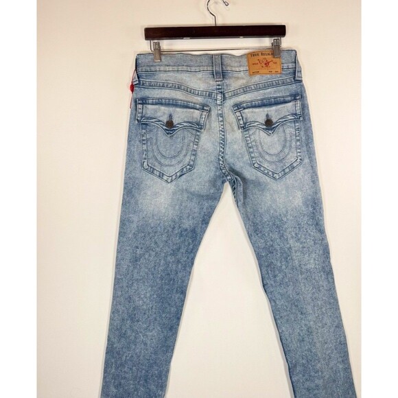 True Religion Mens Jeans Blue Rocco Relaxed Skinny Denim Stretch Acid Wash 32x34 - Picture 11 of 14